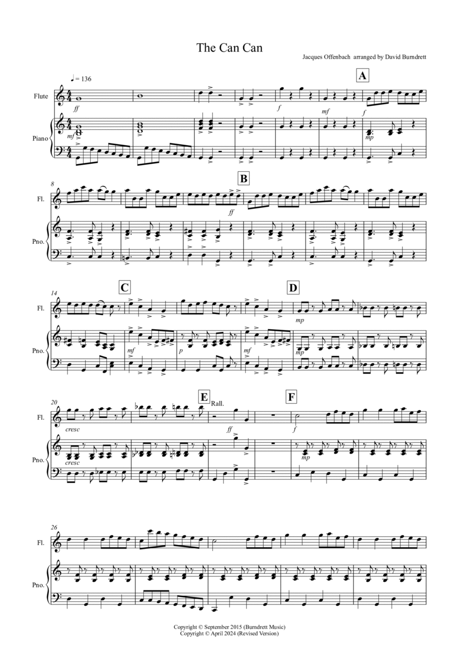 The Can Can for Flute and Piano Flute scores gallery preview page 1