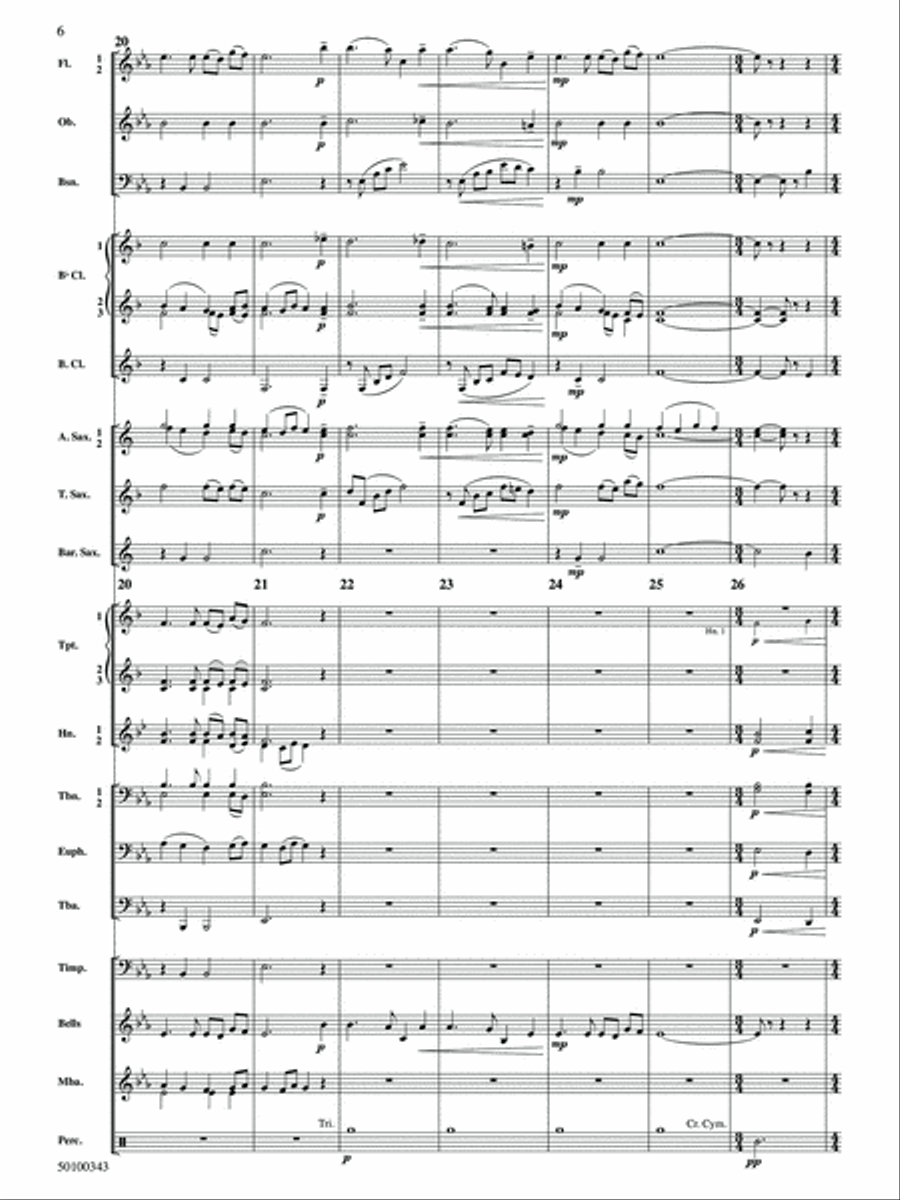The Sun's Bright Glow (arr. Gene Milford) - Full Score Concert Band scores gallery preview page 6