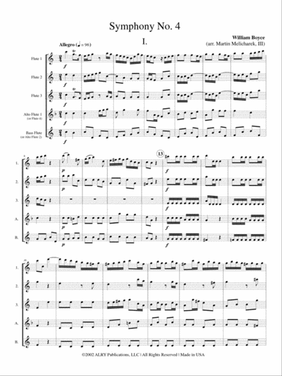 Symphony No. 4 for Flute Choir Flute Choir scores gallery preview page 2