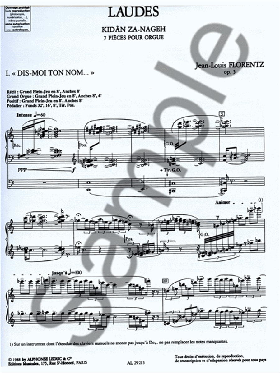 Laudes Op.5 (kidan Za-nageh) Complete (organ) Organ scores gallery preview page 2