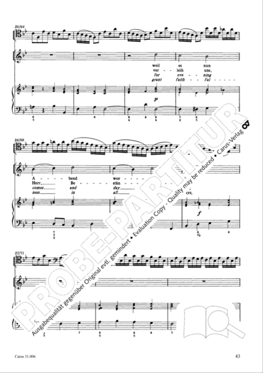 Stay with us, for it draws on toward evening (Bleib bei uns, denn es will Abend werden) 4-Part scores gallery preview page 44