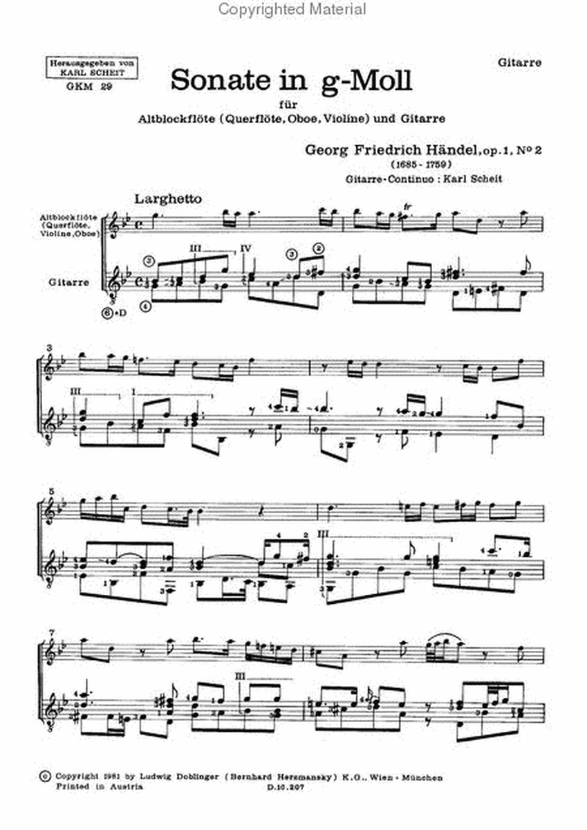 Sonata g-moll op. 1 / 2