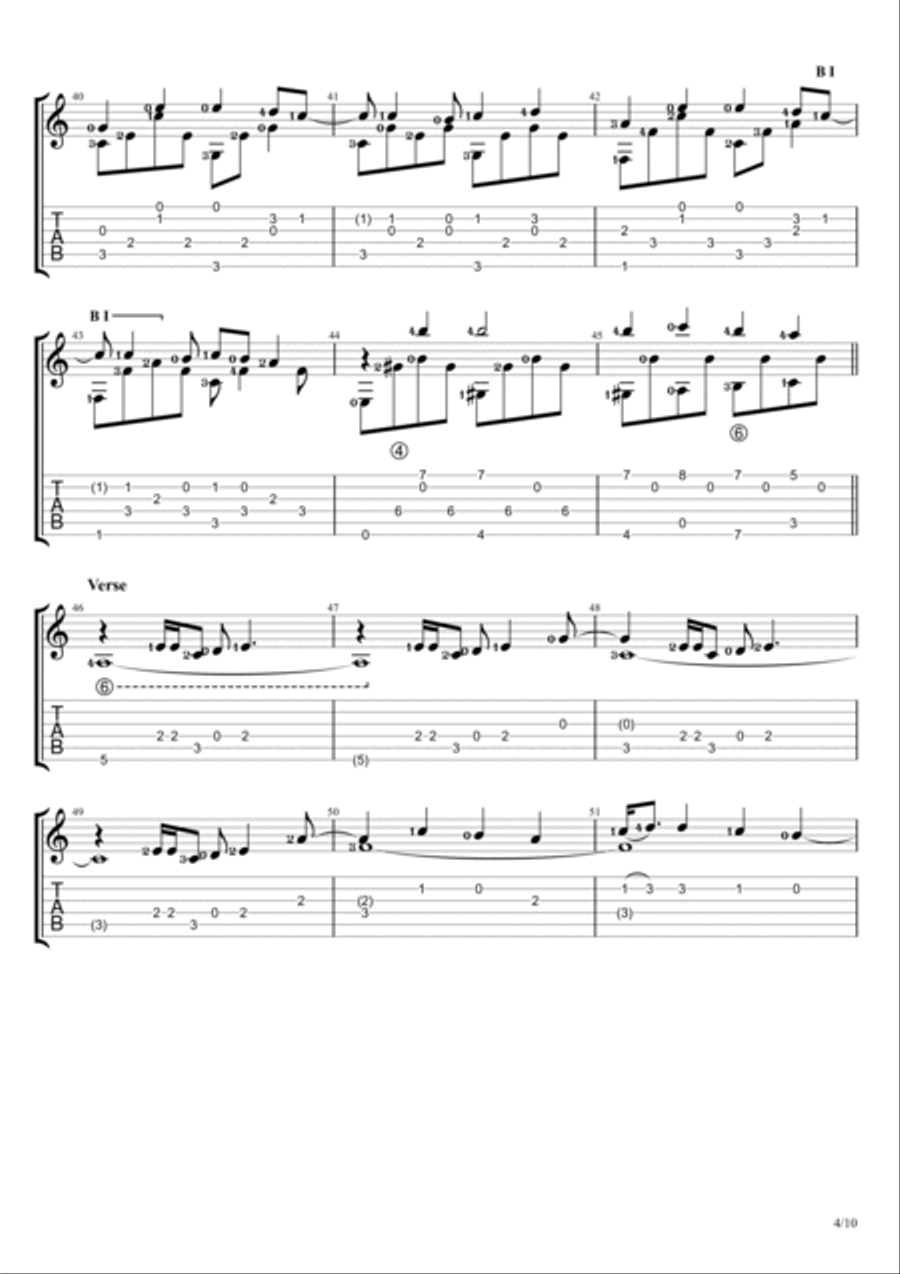 Fallin Guitar Solo scores gallery preview page 4