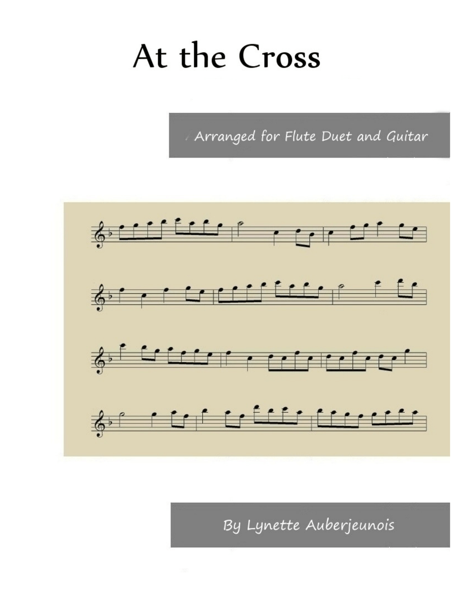 At the Cross - Flute Duet with Guitar Chords Flute Duet scores gallery preview page 1