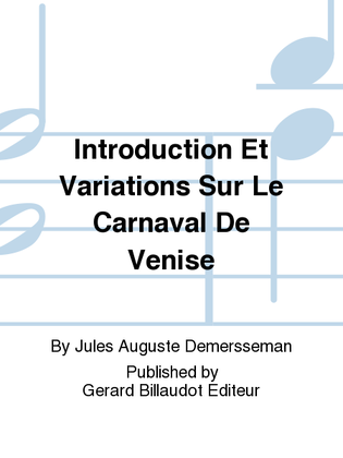 Book cover for Introduction Et Variations Sur Le Carnaval De Venise