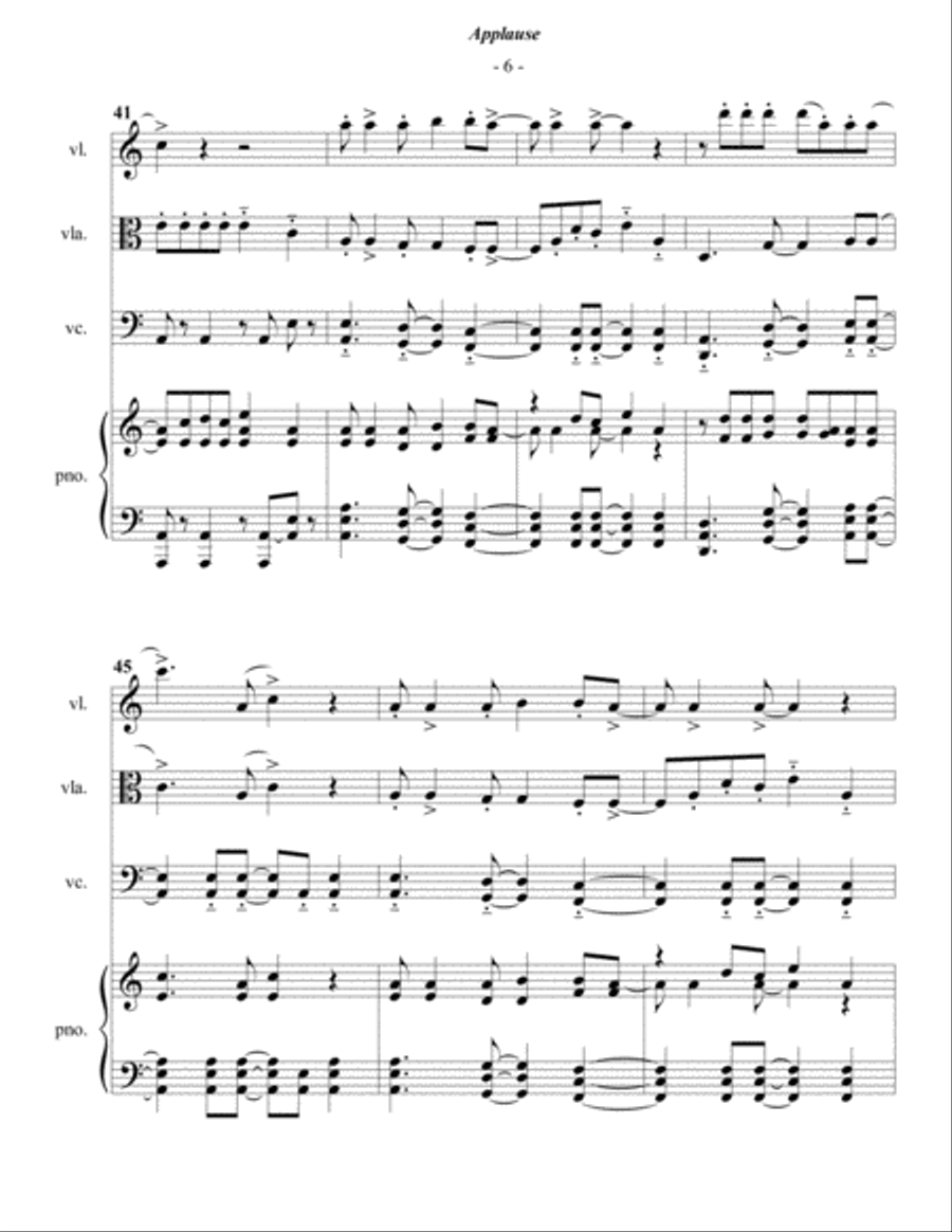 Applause Piano Quartet scores gallery preview page 6