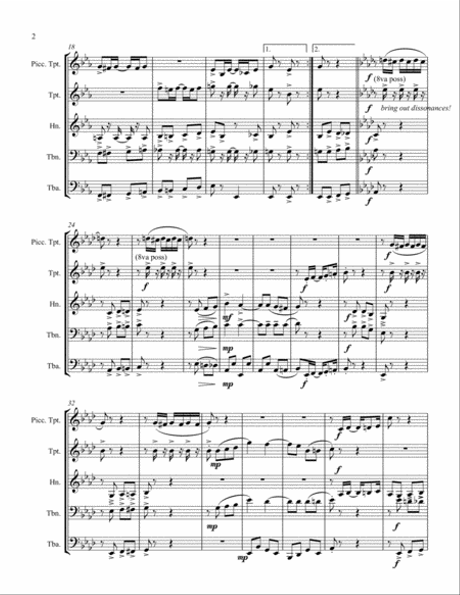 Chicken Chowder Two Step (1905) for brass quintet