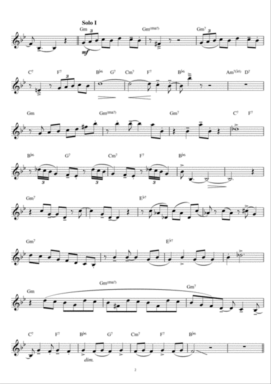 In Walked Bud Clarinet Solo scores gallery preview page 2