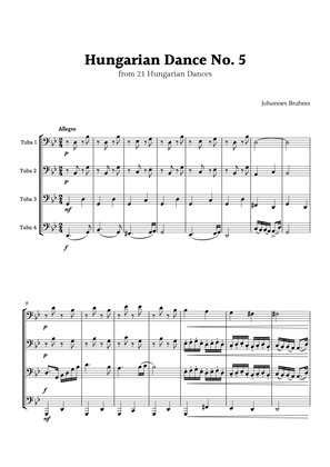 Hungarian Dance No. 5 by Brahms for Tuba Quartet