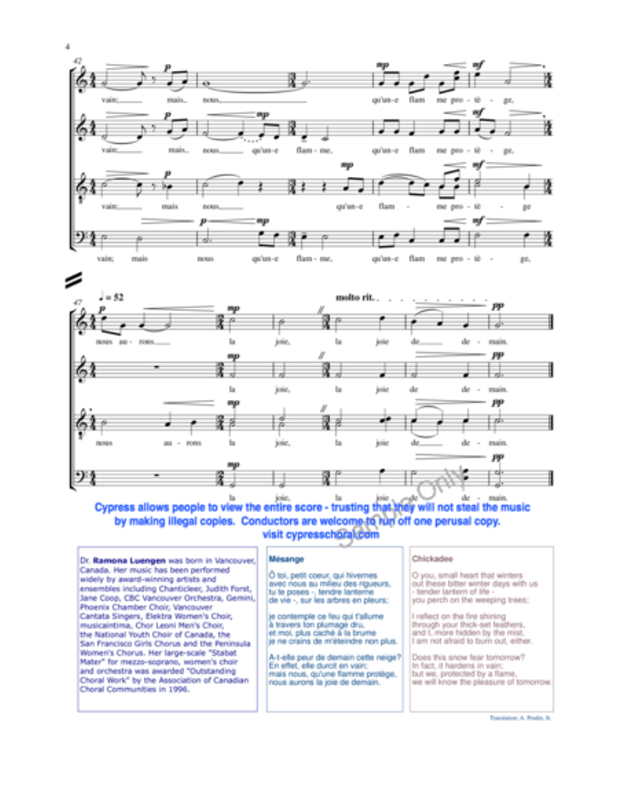 Mesange 4-Part scores gallery preview page 5