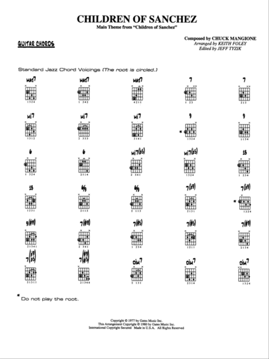 Children of Sanchez: Guitar Chords Jazz Ensemble scores gallery preview page 1