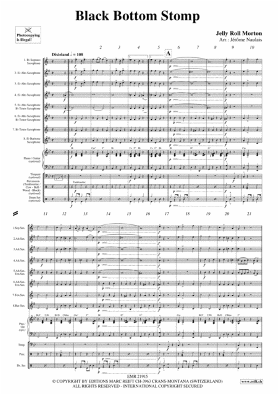 Black Bottom Stomp Black Bottom Stomp Saxophone Ensemble scores gallery preview page 3