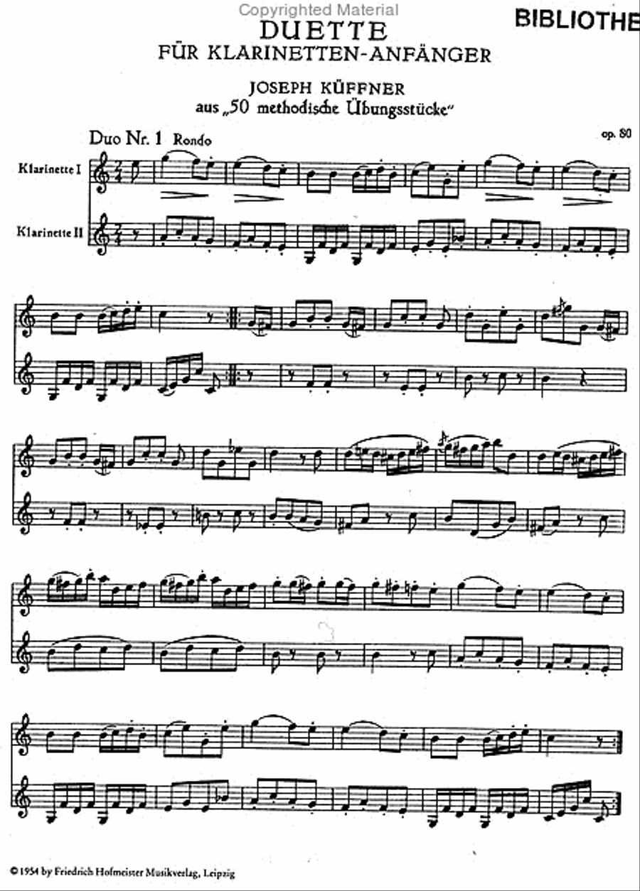 Duette für Klarinetten-Anfänger Clarinet scores gallery preview page 2