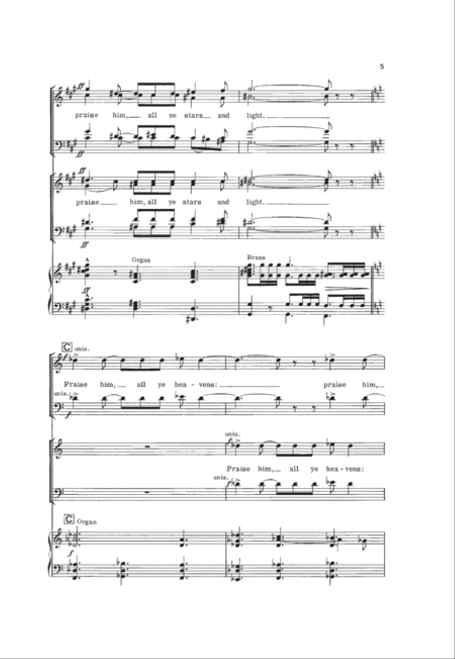 O praise the Lord of heaven 4-Part scores gallery preview page 5