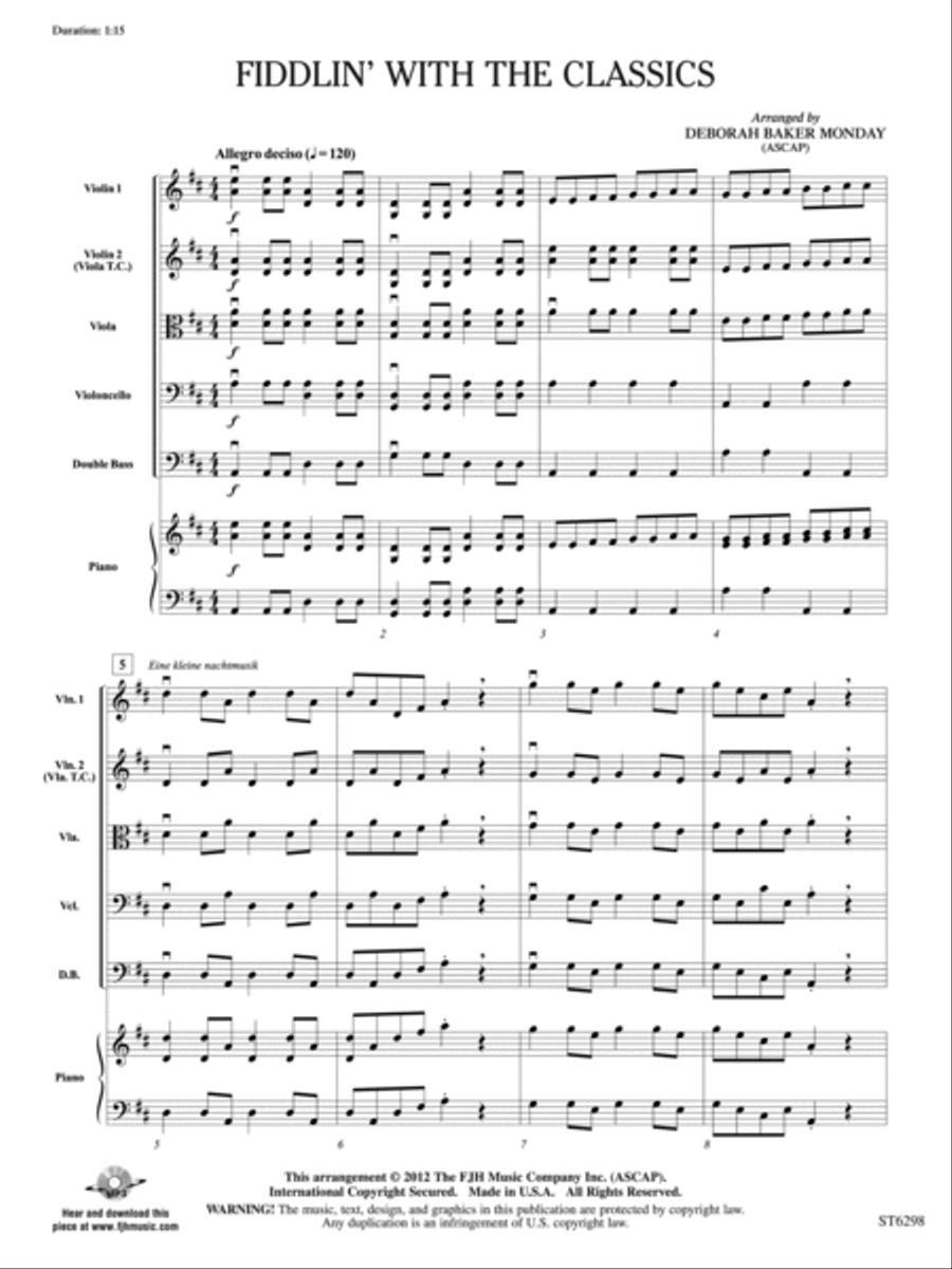 Fiddlin' with the Classics: Score String Orchestra scores gallery preview page 3