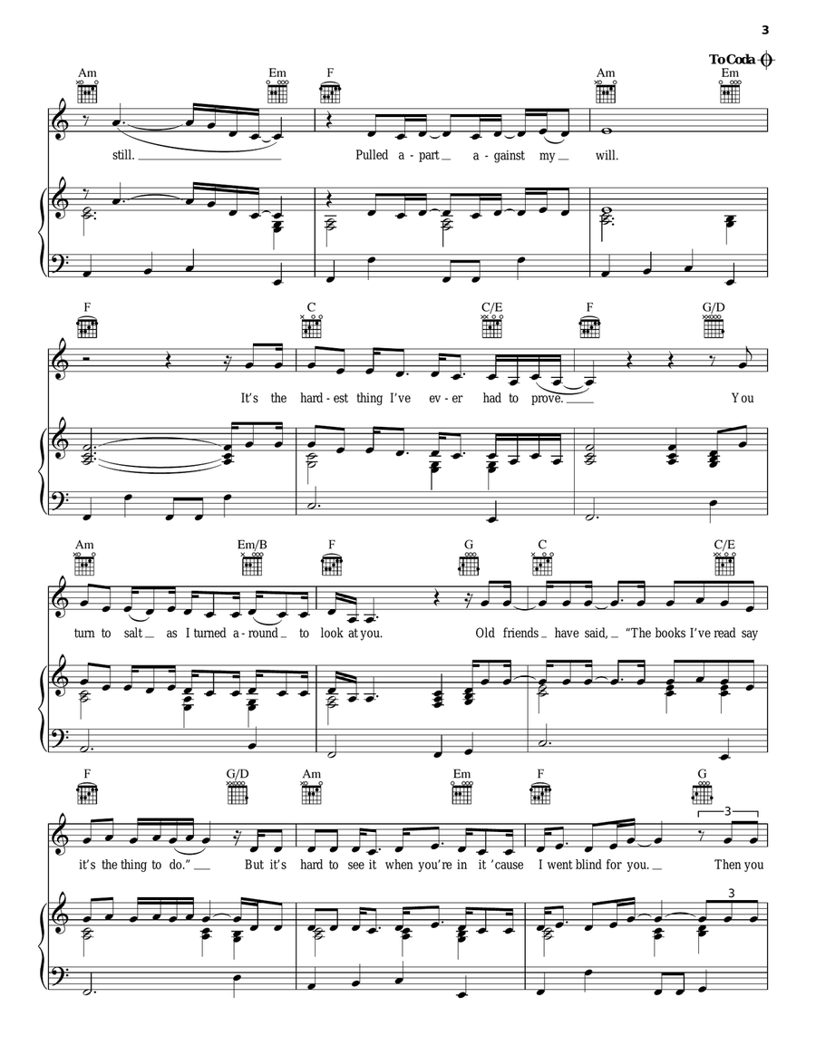 Caught Piano, Vocal, Guitar scores gallery preview page 3