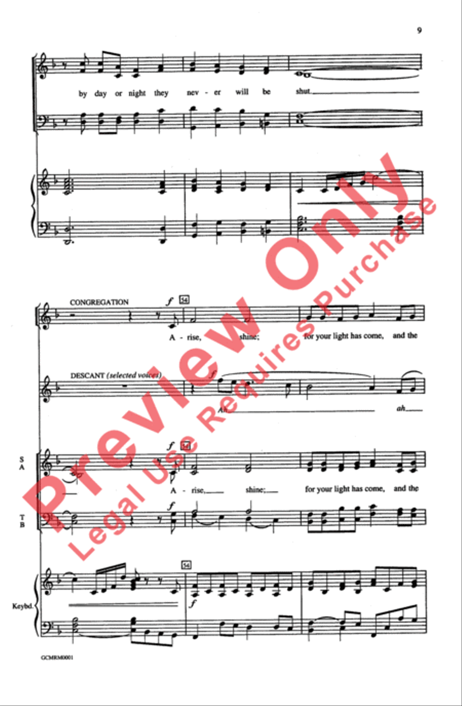 The Third Song of Isaiah (Arise, Shine; for Your Light Has Come) 4-Part scores gallery preview page 9