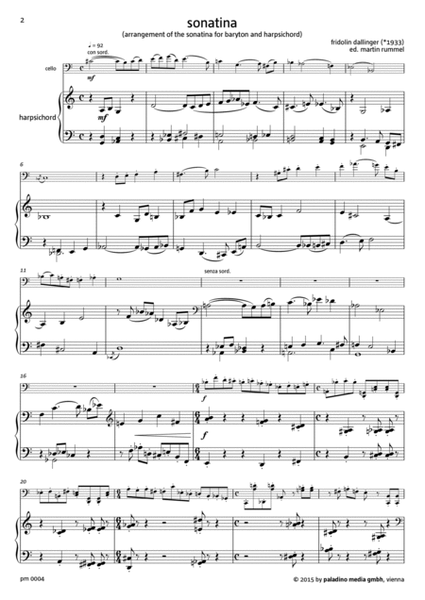Sonata (1974/2008) for Violoncello and Harpsichord