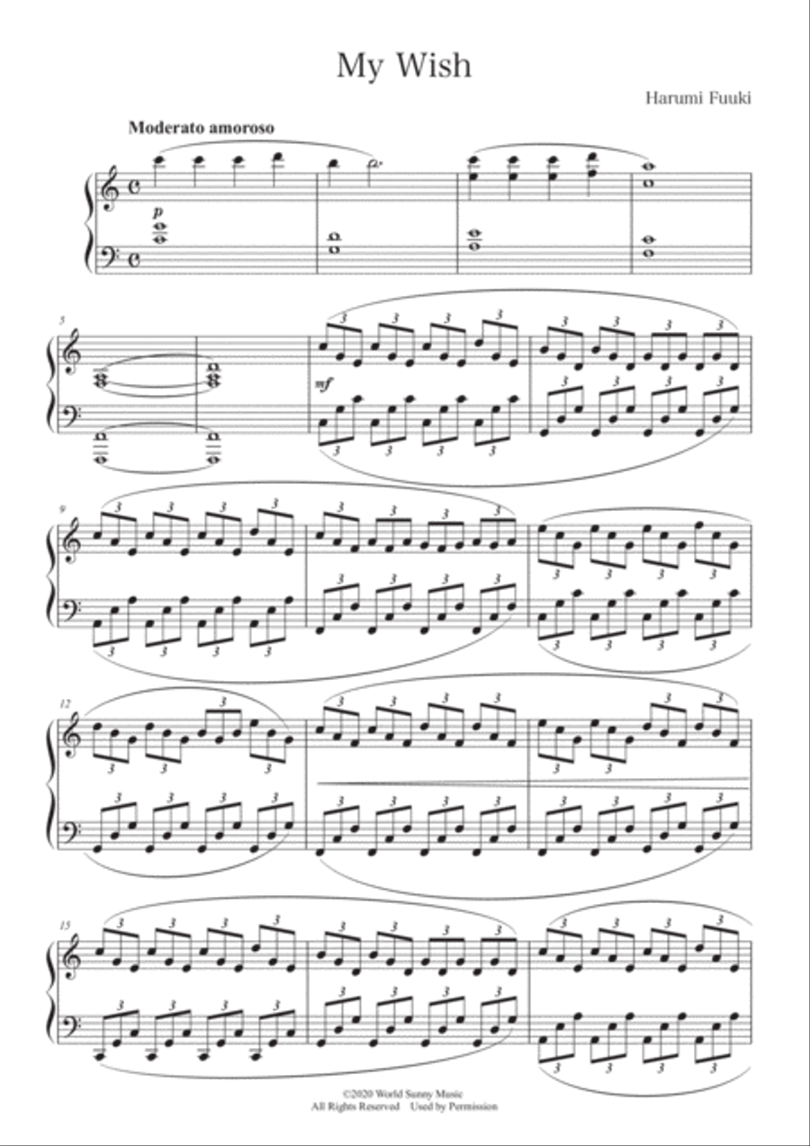 My Wish Piano Solo scores gallery preview page 1