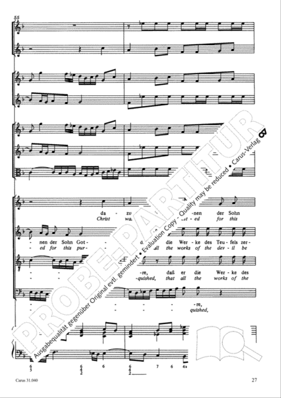 Christ was manifested for this purpose (Dazu ist erschienen der Sohn Gottes) ATB scores gallery preview page 28