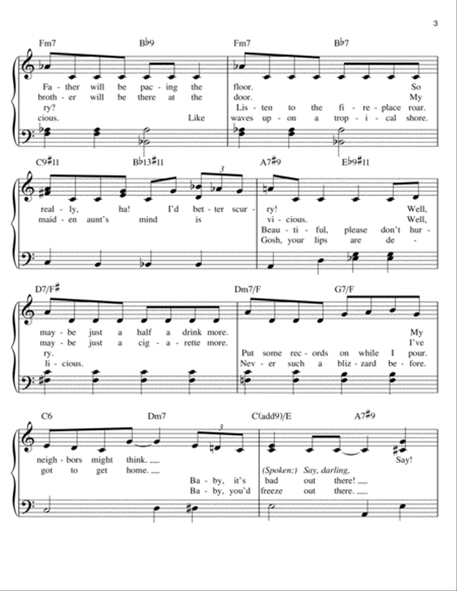 Baby, It's Cold Outside Easy Piano scores gallery preview page 3