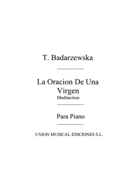 La Oracion De Una Virgen For Piano