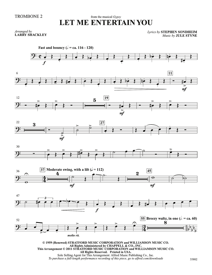 Let Me Entertain You (from Gypsy): 2nd Trombone