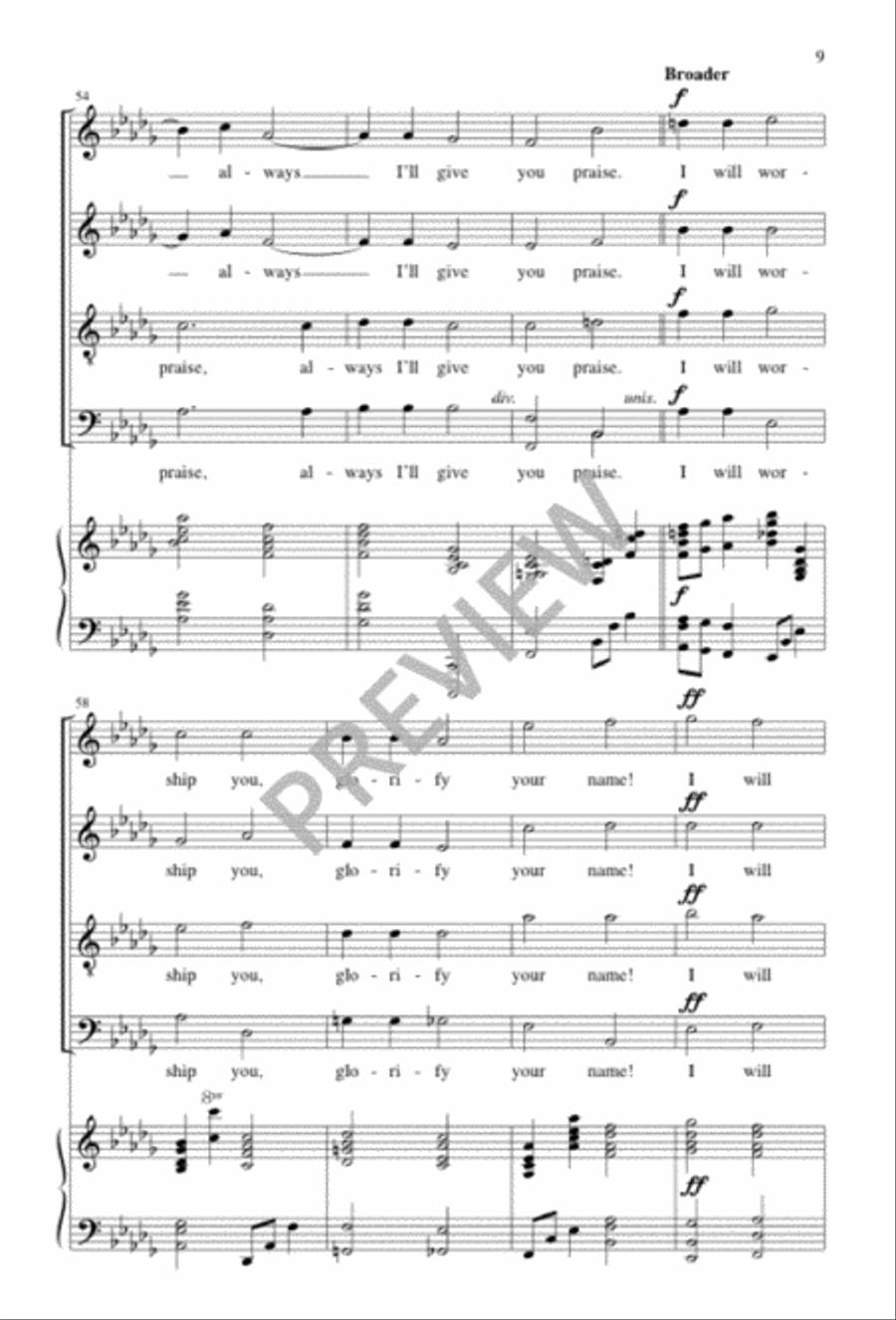 We Worship You 4-Part scores gallery preview page 9