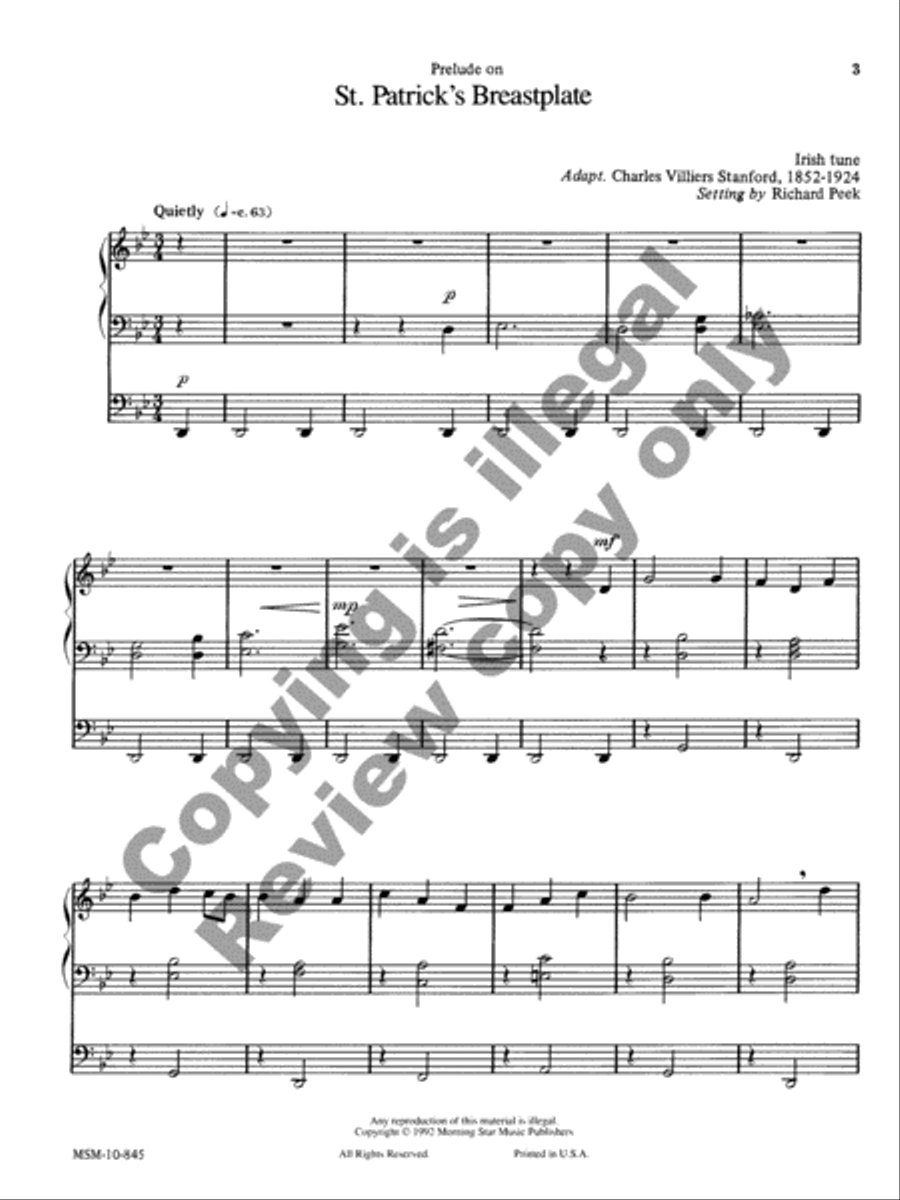 Prelude on St. Patrick's Breastplate Organ scores gallery preview page 3