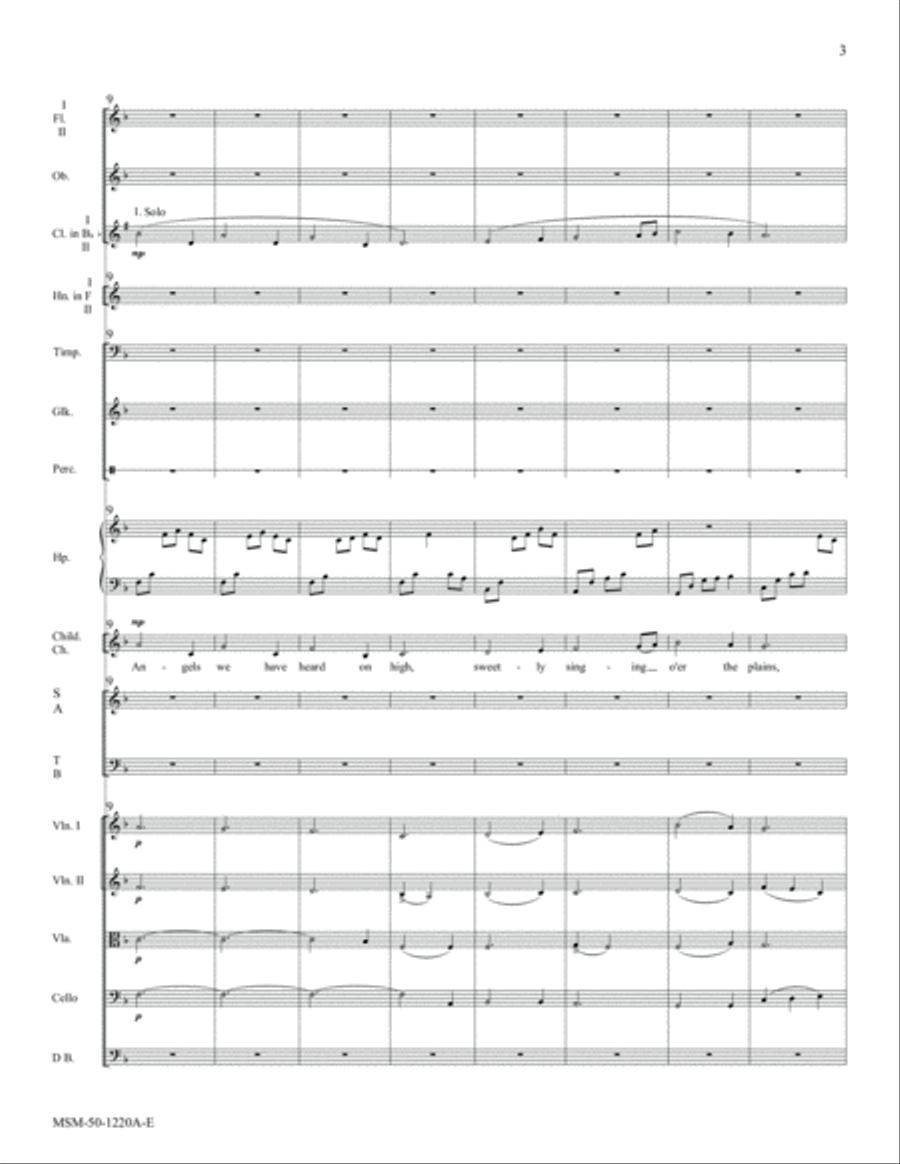 Angels We Have Heard on High (Downloadable Orchestra Score) Choir scores gallery preview page 3