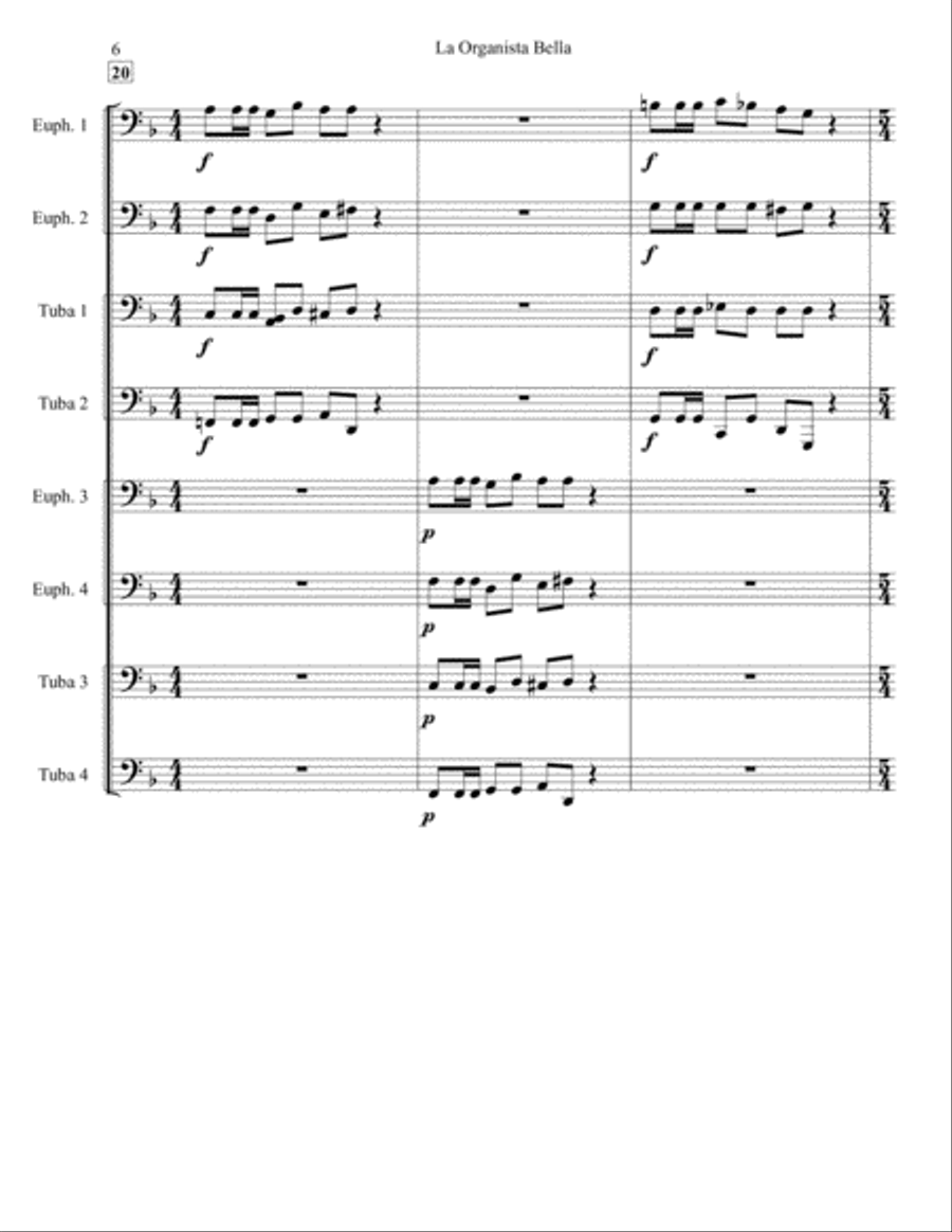 La Organista Bella Brass Ensemble scores gallery preview page 6