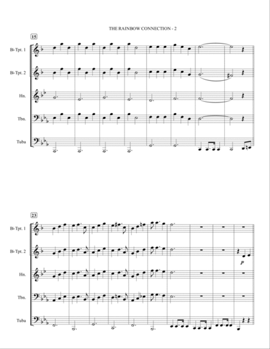 The Rainbow Connection Brass Ensemble scores gallery preview page 3