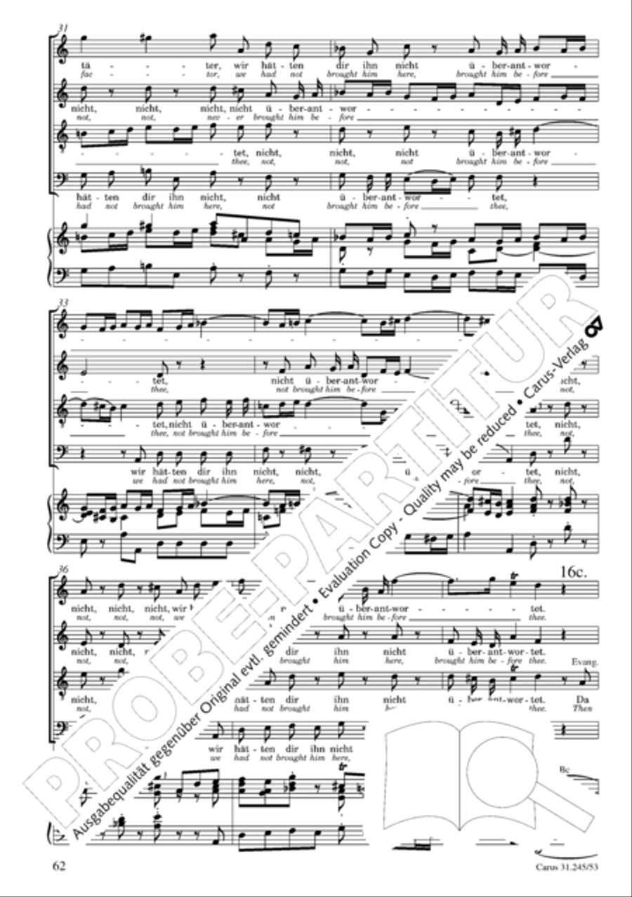 St. John Passion (Johannes-Passion) 4-Part scores gallery preview page 63
