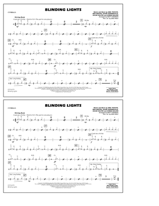 Book cover for Blinding Lights (arr. Matt Conaway) - Cymbals