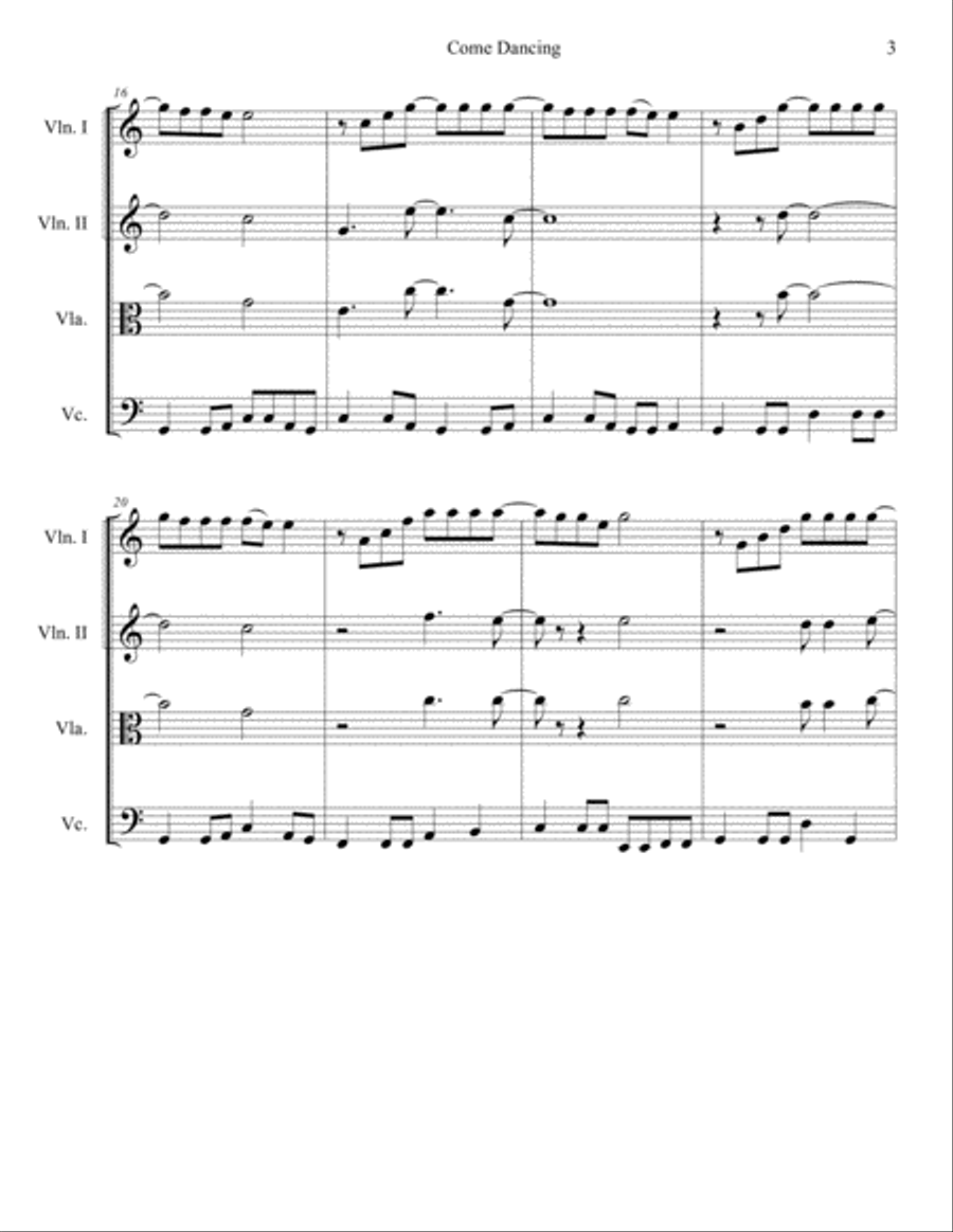 Come Dancing String Quartet scores gallery preview page 3