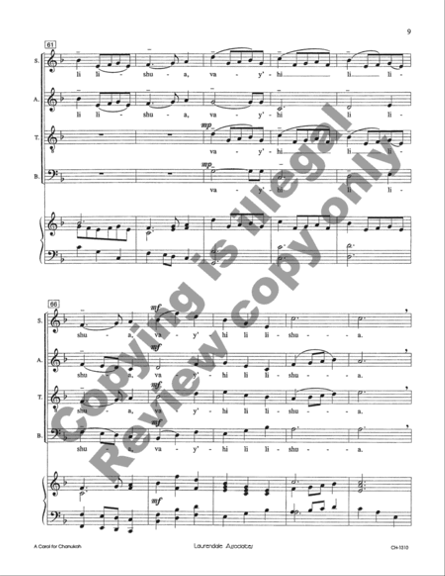 A Carol for Chanukah 4-Part scores gallery preview page 16