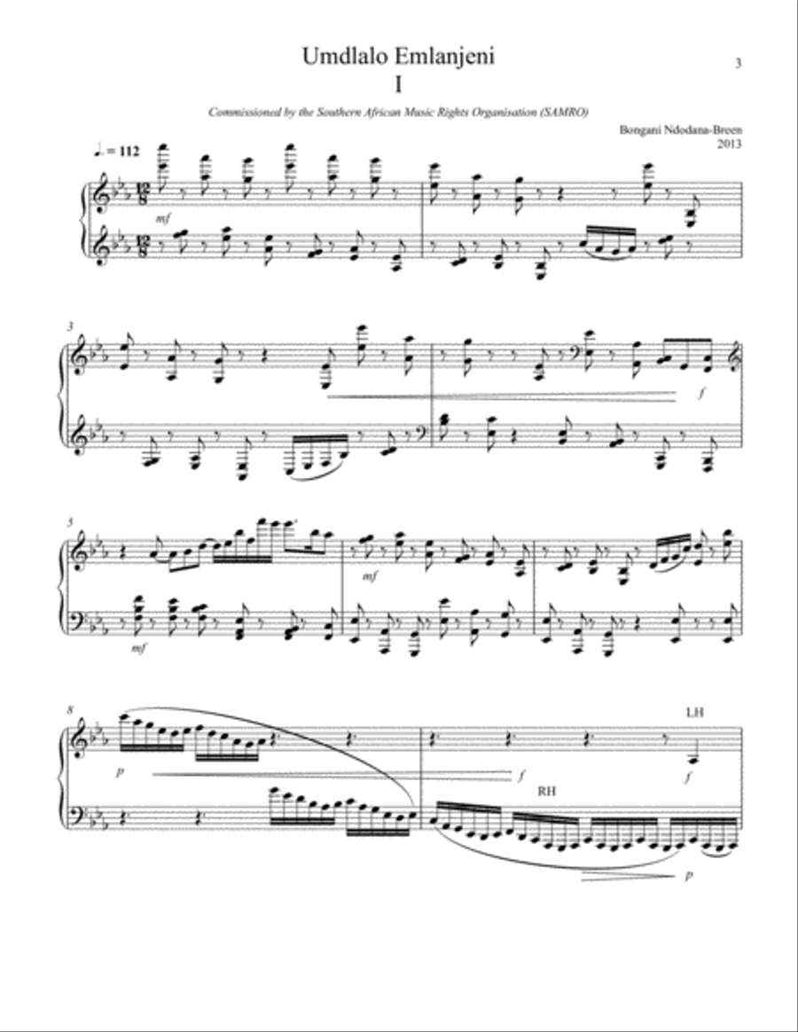 Umdlalo Emlanjeni (Games by the river) Piano Solo scores gallery preview page 3