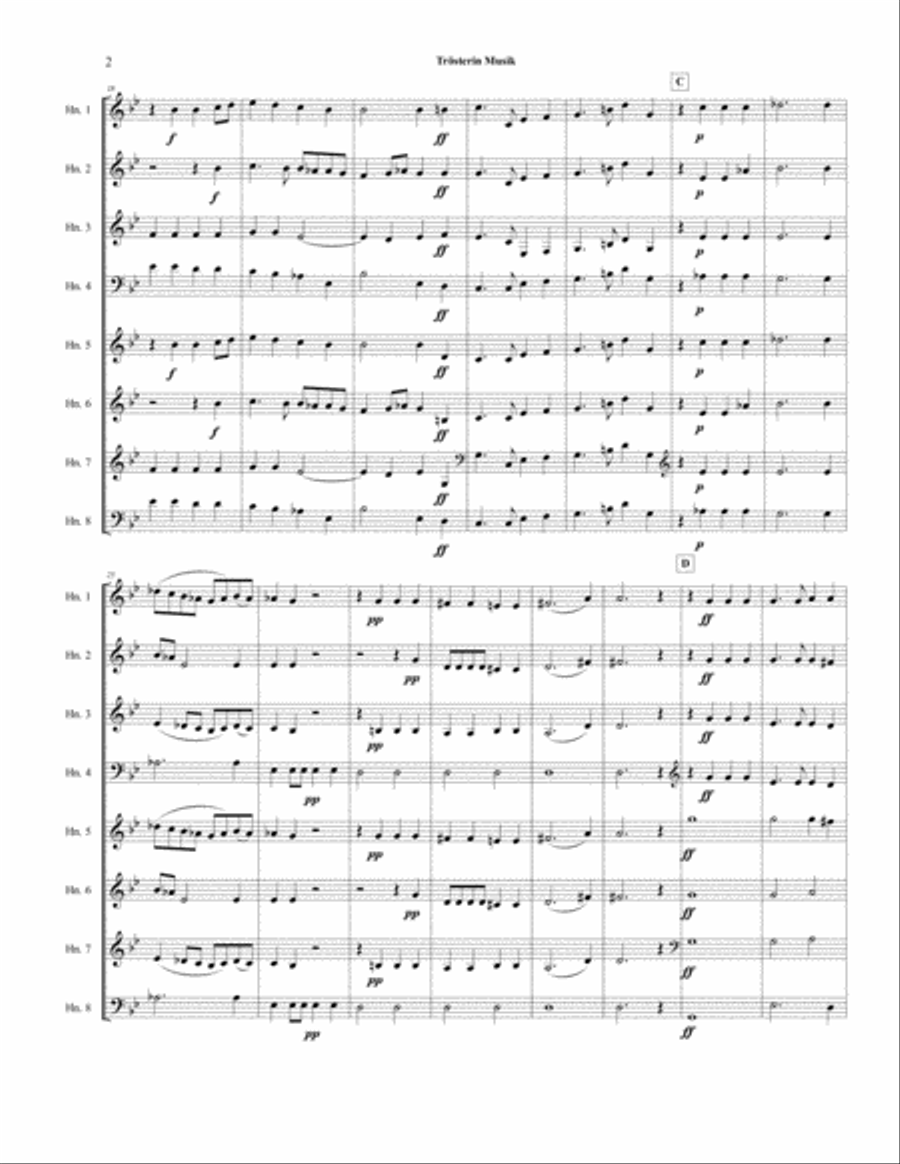 Trösterin Musik for Horn Octet Brass Ensemble scores gallery preview page 3