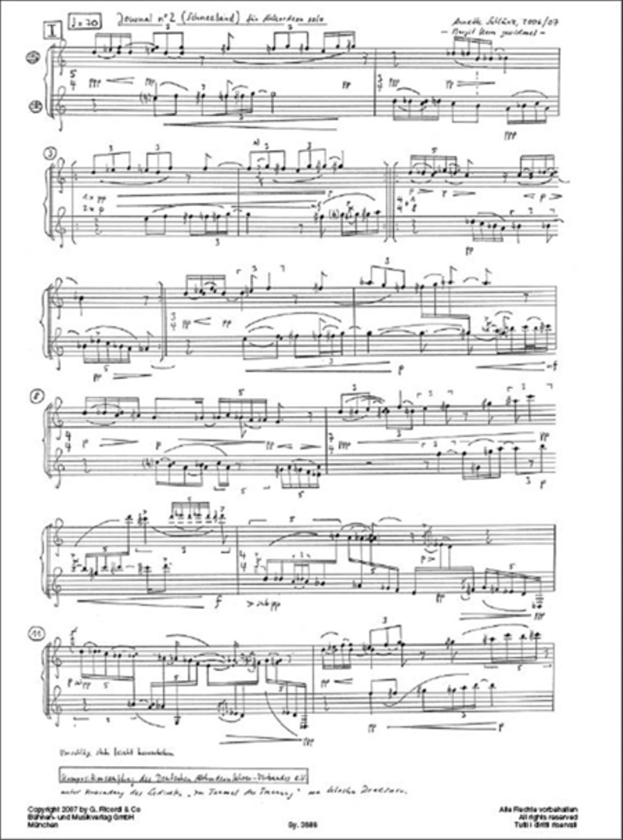 Journal n° 2 (Schneeland) Accordion scores gallery preview page 2