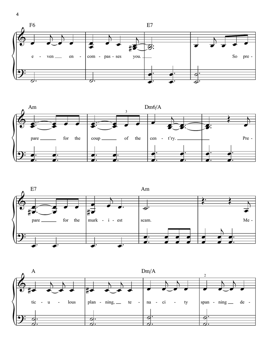 Be Prepared (from The Lion King 2019) Easy Piano scores gallery preview page 4