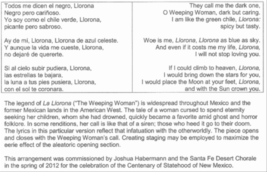 La Llorona 4-Part scores gallery preview page 2