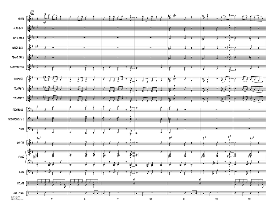 Work Song (arr. John Berry) - Conductor Score (Full Score) Jazz Ensemble scores gallery preview page 4