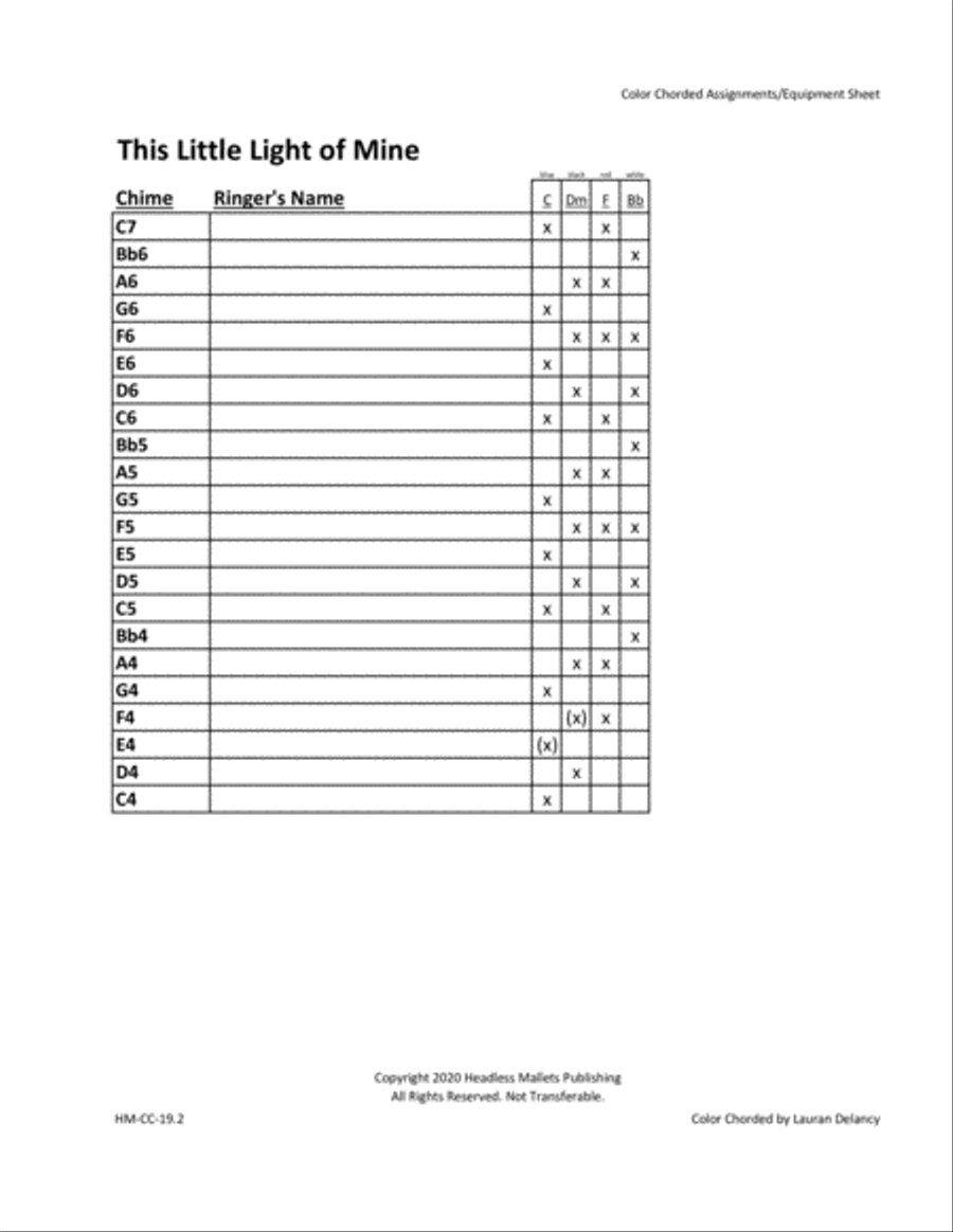 Color Chorded This Little Light of Mine Unison Choir scores gallery preview page 3