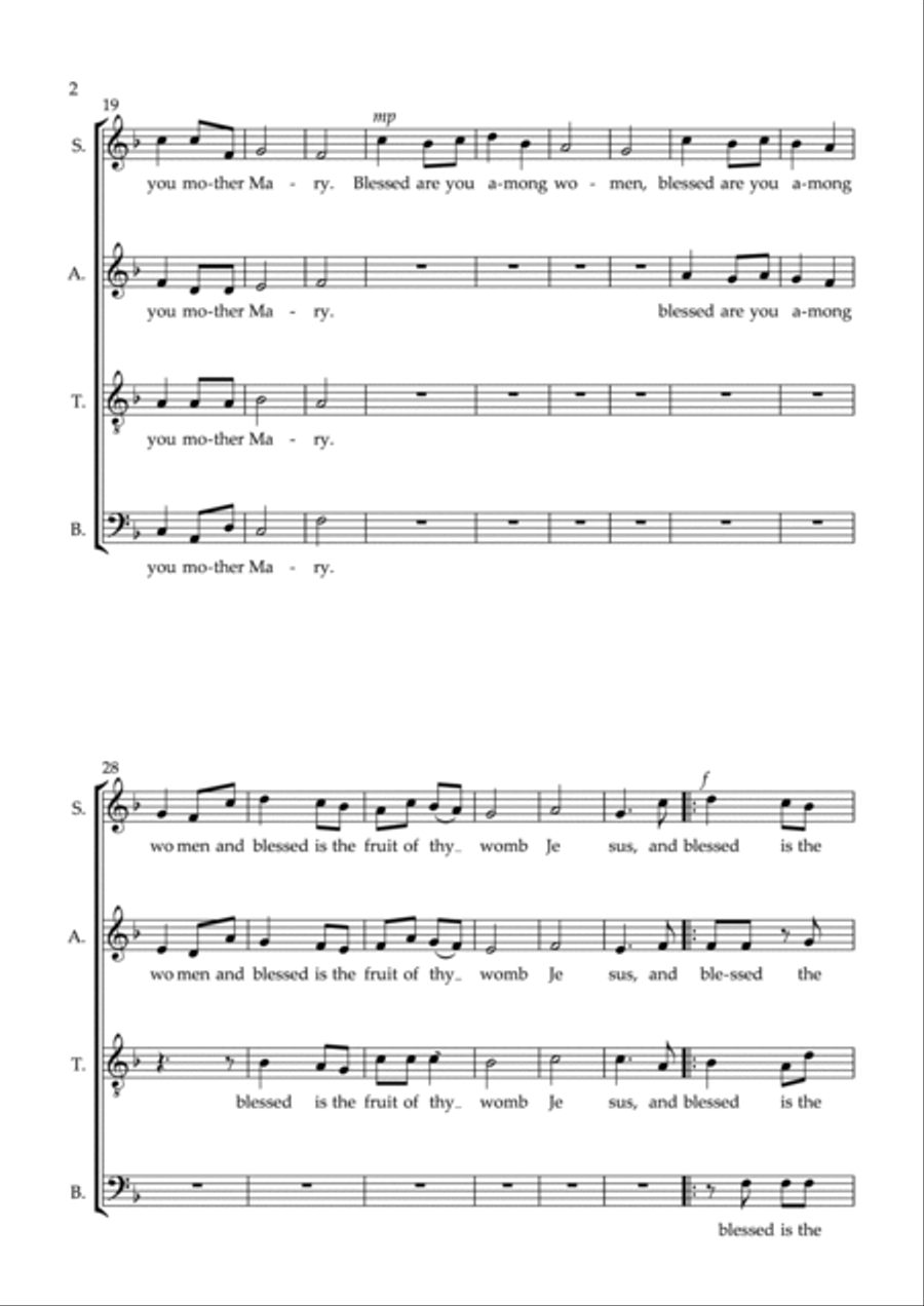 Hail Mary Hail Mary 4-Part scores gallery preview page 2