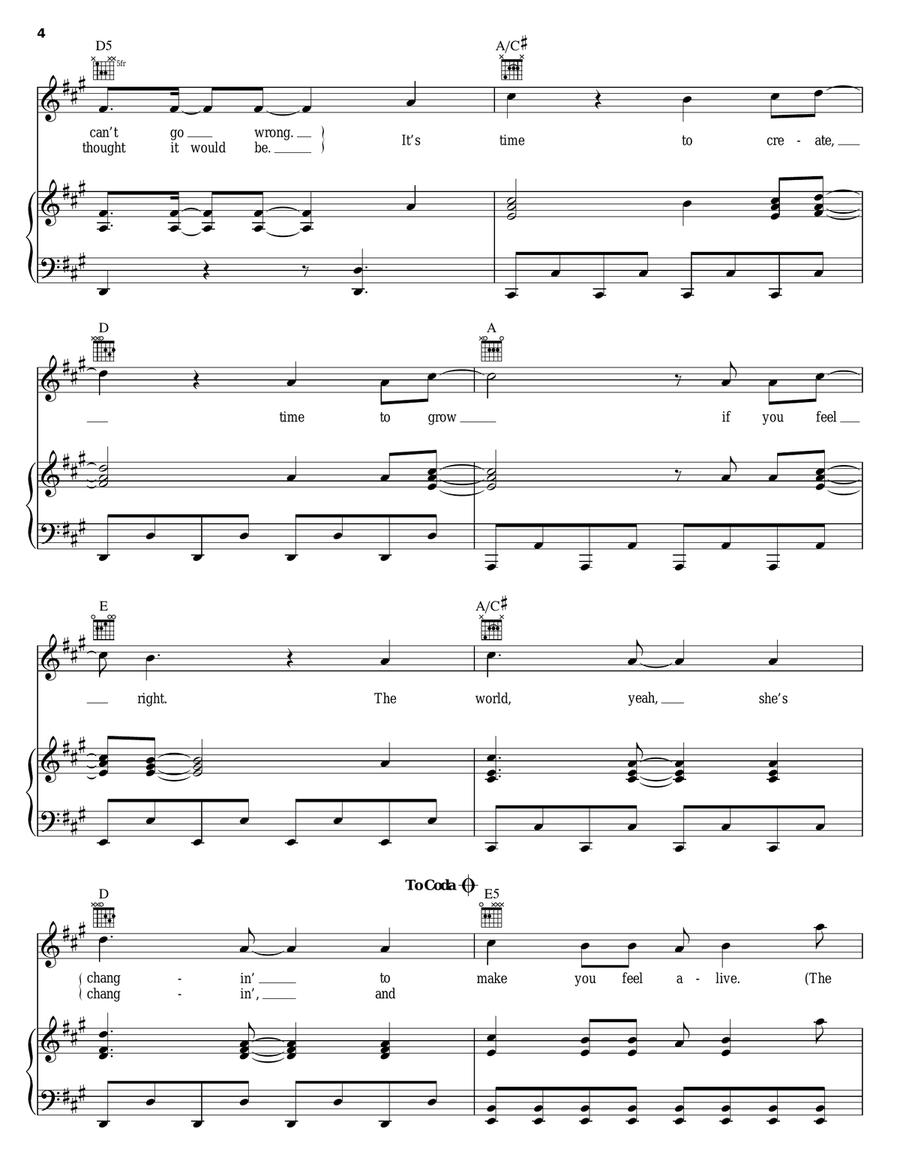 The Future Has Arrived Piano, Vocal, Guitar scores gallery preview page 4