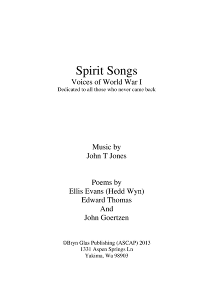 Spirit Songs: Voices of WWI