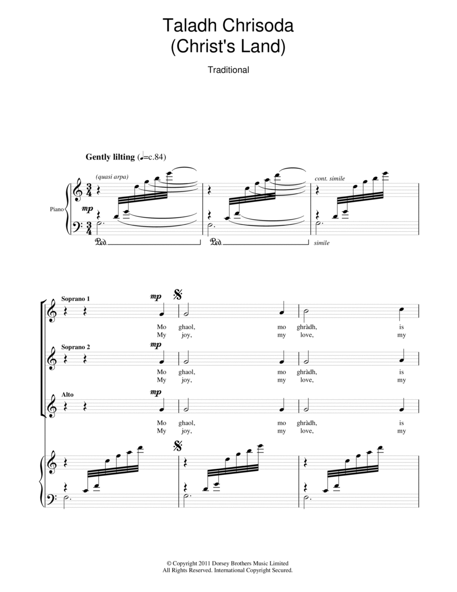 Taladh Chrisoda (Christ's Land) SSA scores gallery preview page 1