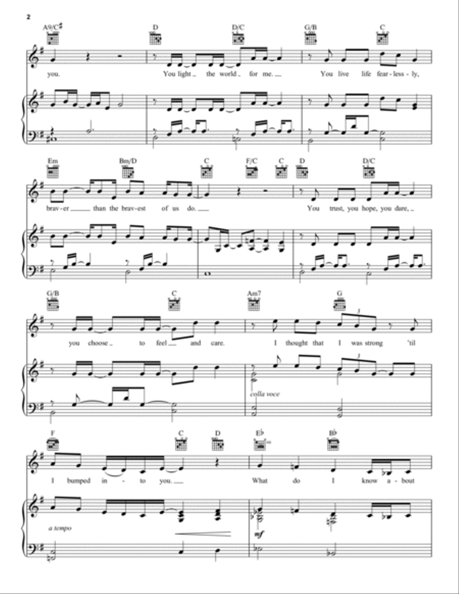 Kristoff Lullaby (from Frozen: The Broadway Musical) Piano, Vocal, Guitar scores gallery preview page 2