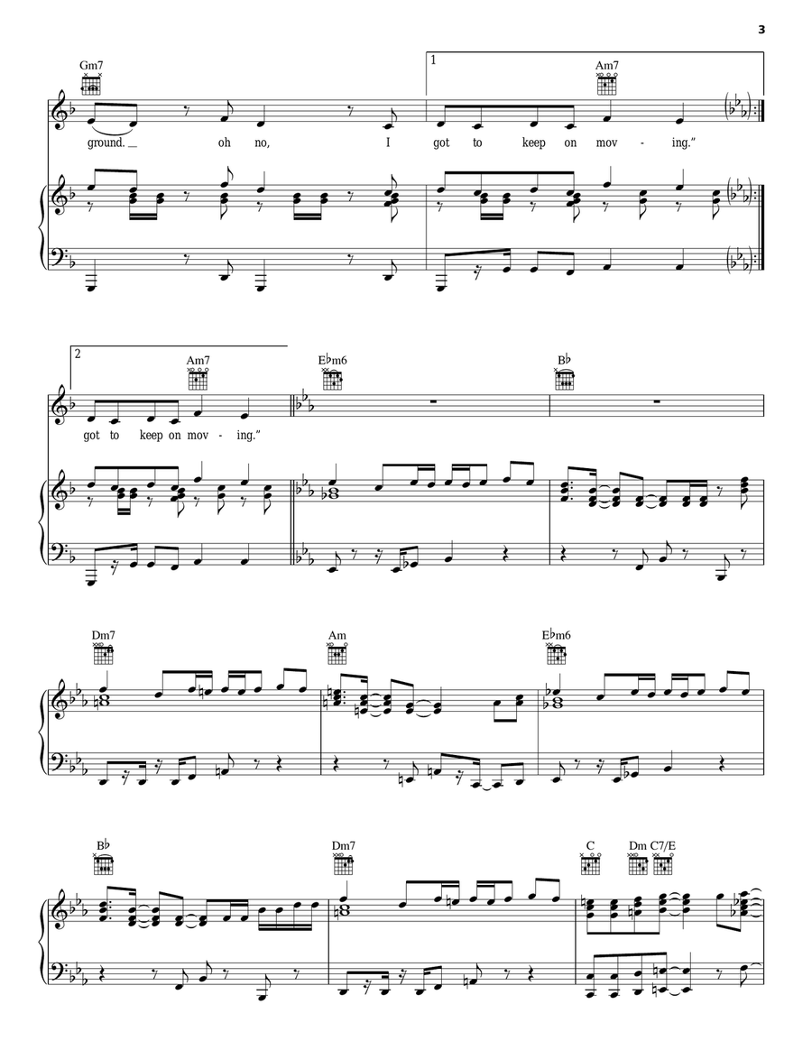 Break My Stride Piano, Vocal, Guitar scores gallery preview page 3