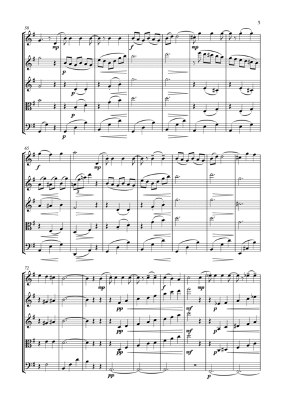 Valse Miniature arranged for double bass in orchestra tuning and string quartet/string orchestra. Valse Miniature arranged for double bass in orchestra tuning and string quartet/string orchestra. String Quartet scores gallery preview page 5